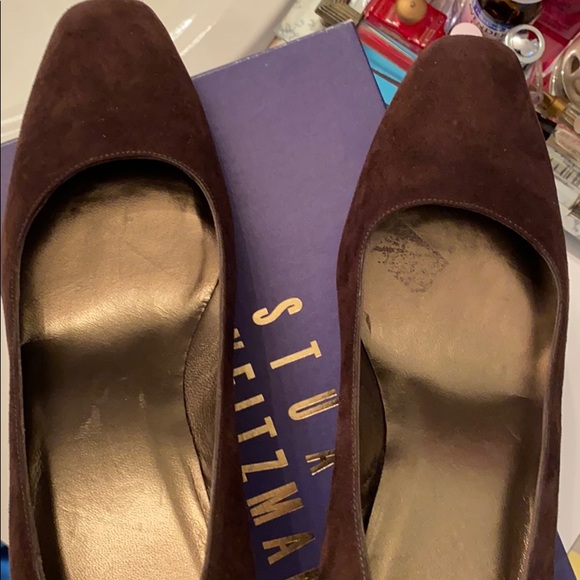 Stuart Weitzman Chocolate Brown Suede Pumps-NEW - Picture 7 of 8